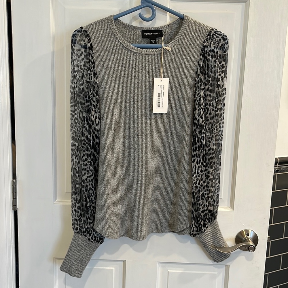 Sheer sleeve Fifteentwenty top. New with tags.